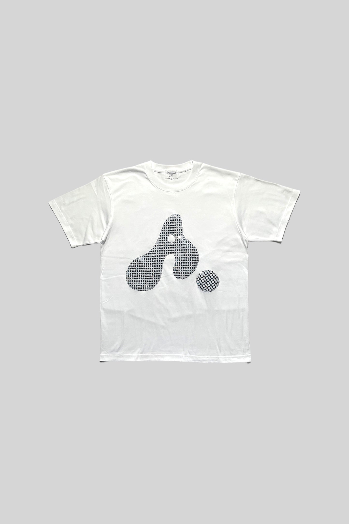 T-SHIRT CON LOGO "A" (PAILLETTES ARGENTATE)
