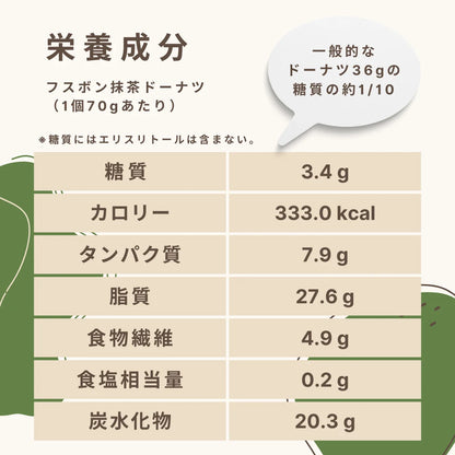 Fusubon Matcha Donut 3,4g carboidrati