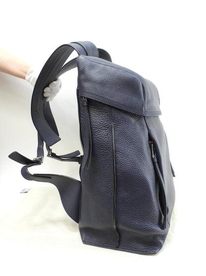 ロエベ Tバックパック レザー紺 メンズリュックサック 極美品@061705