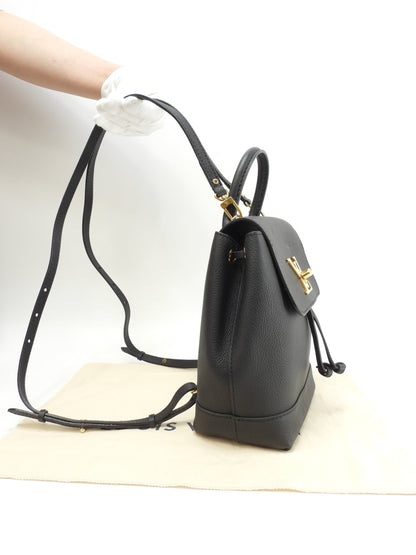 Louis Vuitton Lockme Mini M54573, full leather nero, pochette, zaino, pari al nuovo @DU0168 2