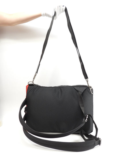 Givenchy Zaino in nylon nero, rosso e blu, zaino a tracolla @ZEA0198