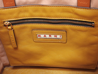 MARNI borsa tote con tracolla rimovibile Museo Soft piccola in pelle senape/grigio - Ottime condizioni @ 1