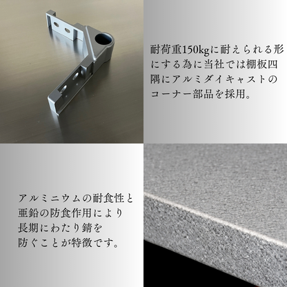 【燕三条製】　PROFACE　ガルバリウム ハンガーラック3段　クロムメッキポール